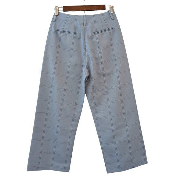Paul & Joe Sister Womens Size 34 (US 2) Blue Windowpane Check Crop Pocket Pants - Picture 2 of 10